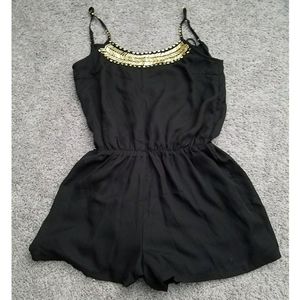 Black & Gold Charlotte Russe Romper